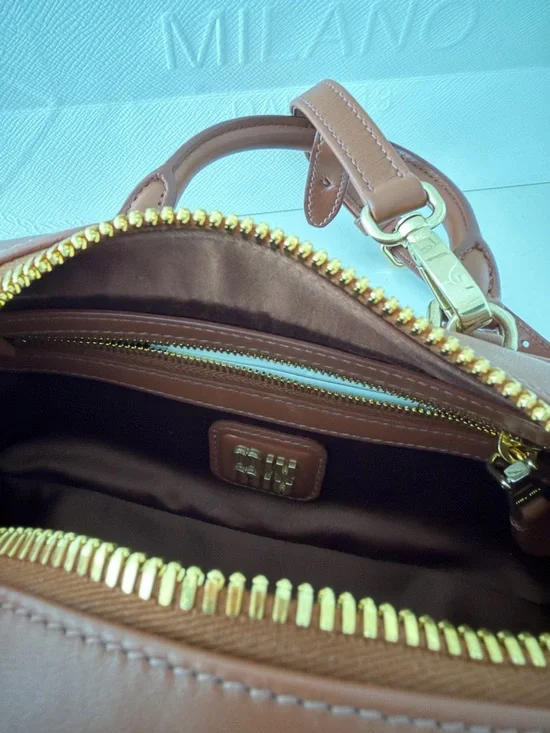 Miu Miu Cognac Matelassé Leather Satchel with Gold Hardware - Picture 2 of 6